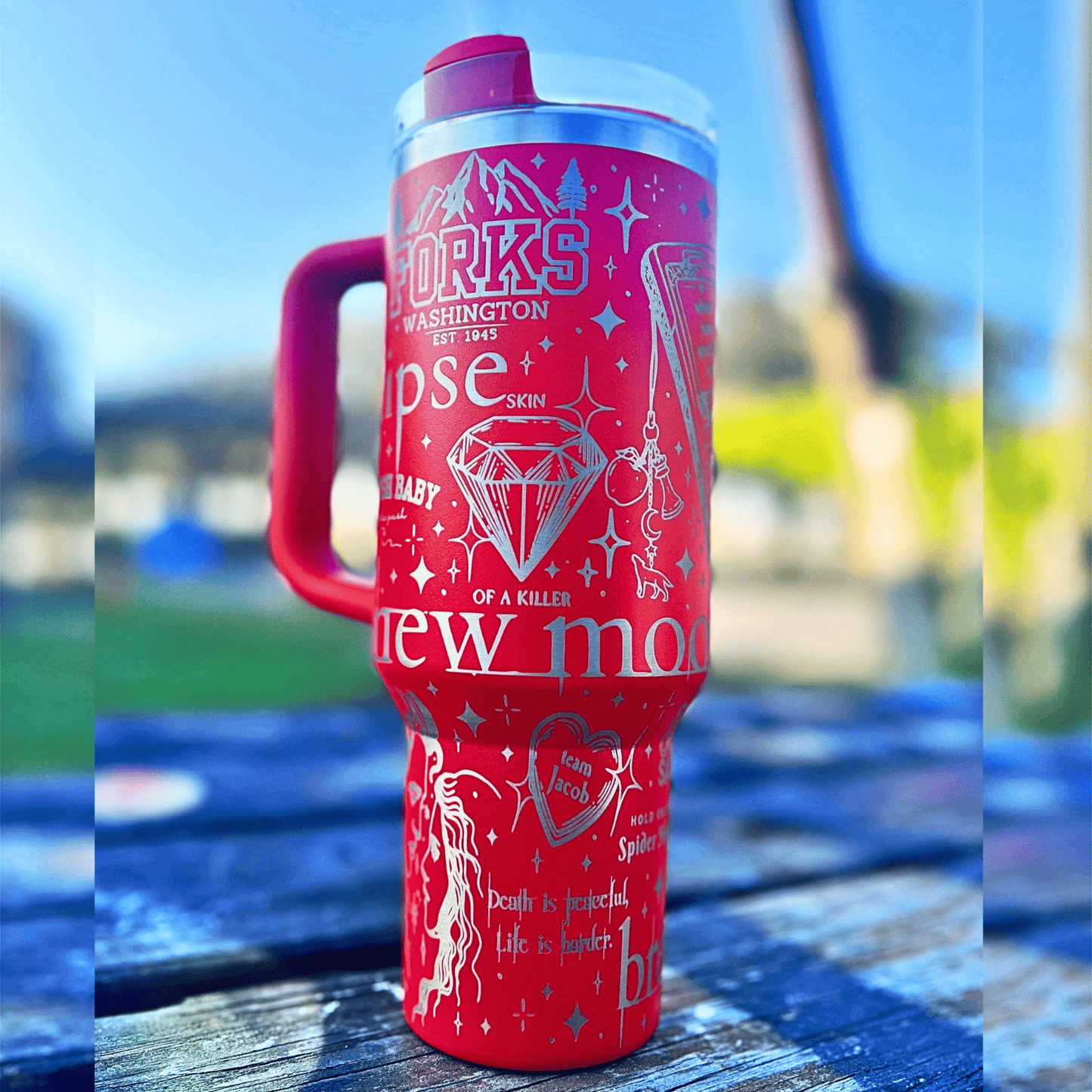 Exclusivo: Garrafa Térmica 1.2L Edição Especial Crepúsculo Twilight Customizada Gravação Laser + *BRINDE 1x Chaveiro Exclusivo* - EDIÇÃO LIMITADA