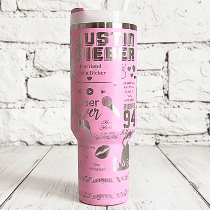 Exclusivo: Garrafa Térmica 1.2L Edição Especial Justin Bieber Customizada Gravação Laser + *BRINDE 1x Chaveiro Exclusivo* - EDIÇÃO LIMITADA