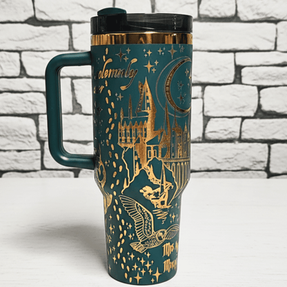 Exclusivo: Garrafa Térmica 1.2L Edição Especial HP Dourada e Metalizada Customizada Gravação Laser + *BRINDE 1x Chaveiro Exclusivo* - EDIÇÃO LIMITADA