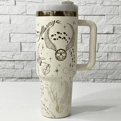 Exclusivo: Garrafa Térmica 1.2L Edição Especial HP Dourada e Metalizada Customizada Gravação Laser + *BRINDE 1x Chaveiro Exclusivo* - EDIÇÃO LIMITADA