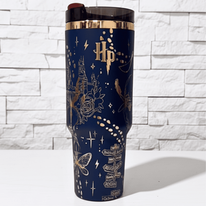 Exclusivo: Garrafa Térmica 1.2L Edição Especial HP Dourada e Metalizada Customizada Gravação Laser + *BRINDE 1x Chaveiro Exclusivo* - EDIÇÃO LIMITADA