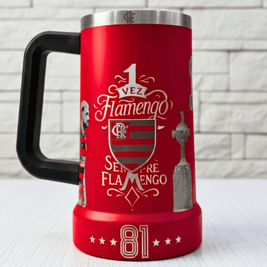 Exclusivo: Caneca Térmica 710ml Edição Especial Mengão Tetra Libertadores Customizada Gravação Laser + *BRINDE 1x Chaveiro Exclusivo* - EDIÇÃO LIMITADA