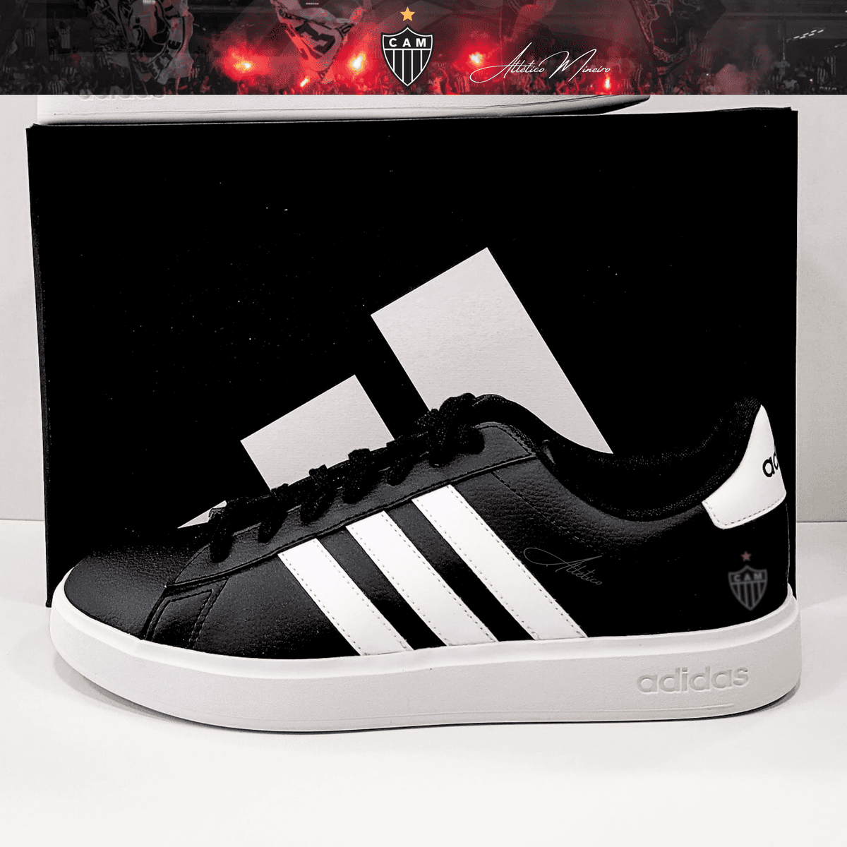 Exclusivo: Tênis Grand Court Signature Customizado Galo ATL Mineiro + *BRINDE 1x Caneca Oficial* - EDIÇÃO LIMITADA