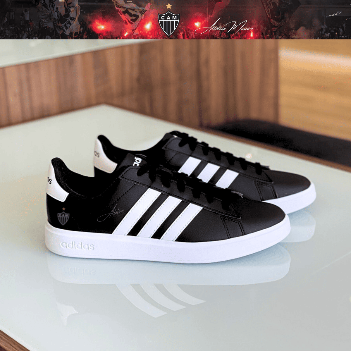 Exclusivo: Tênis Grand Court Signature Customizado Galo ATL Mineiro + *BRINDE 1x Caneca Oficial* - EDIÇÃO LIMITADA