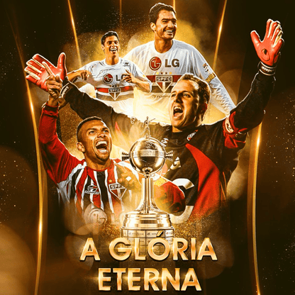 Exclusivo: Quadro de Medalhas Tricolor Paulista Soberano Multicampeão 2005 Libertadores e Mundial Moldura de Madeira 33x33cm + *BRINDE 1x Caneca* - EDIÇÃO LIMITADA