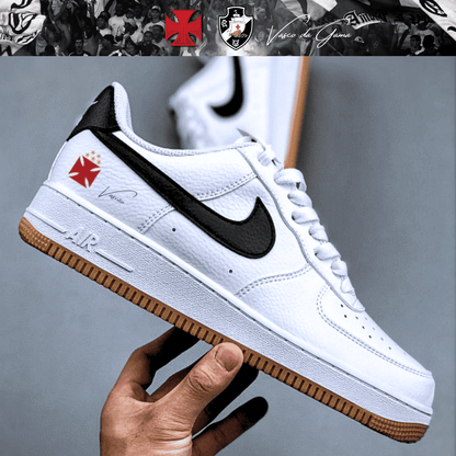 Exclusivo: Tênis Air Force White Black Obsidian Signature Customizado do Vasco + *BRINDE 1x Caneca Oficial* - EDIÇÃO LIMITADA