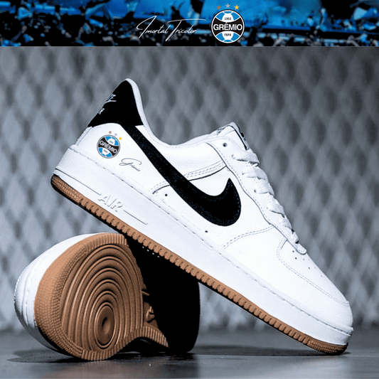 Exclusivo: Tênis Air Force White Black Obsidian Signature Customizado do Grêmio + *BRINDE 1x Caneca Oficial* - EDIÇÃO LIMITADA